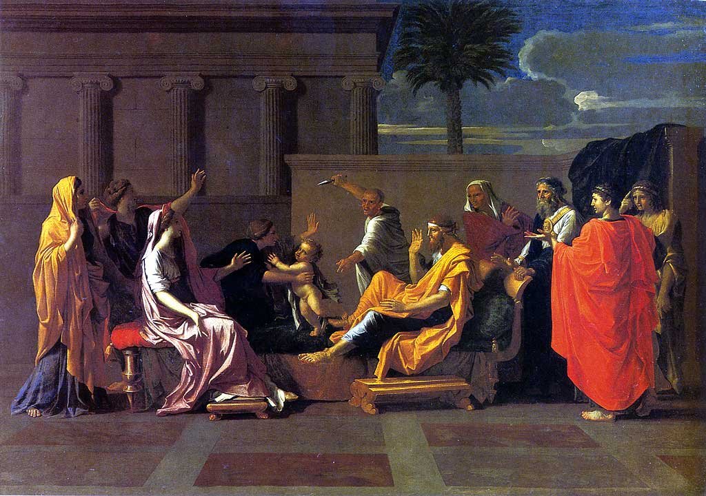 Mojżesz depcze koronę faraona autorstwa Nicolas Poussin
