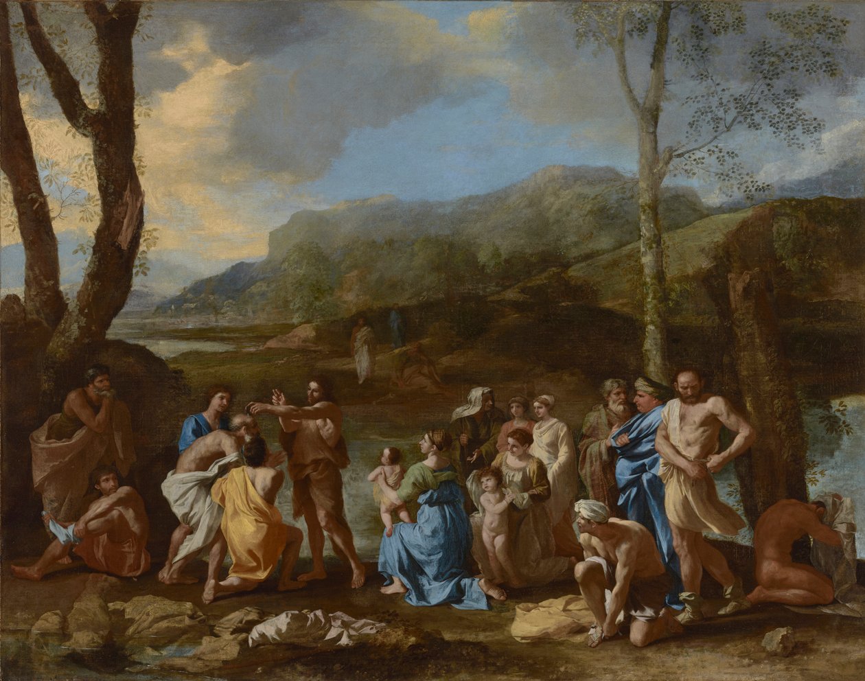 Św. Jan chrzczący w rzece Jordan, ok. 1630 autorstwa Nicolas Poussin