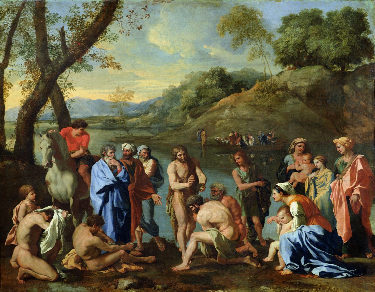 Jan chrzczący lud, ok. 1636-7 autorstwa Nicolas Poussin