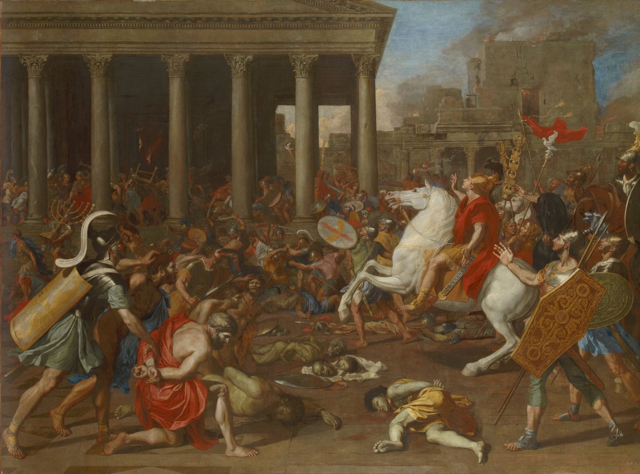 Podbój Jerozolimy przez cesarza Tytusa autorstwa Nicolas Poussin