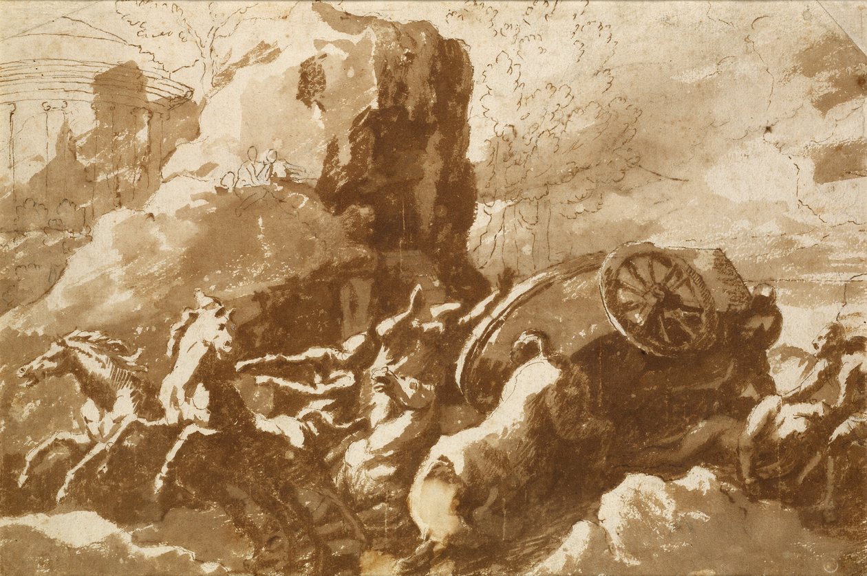 Śmierć Hipolita autorstwa Nicolas Poussin