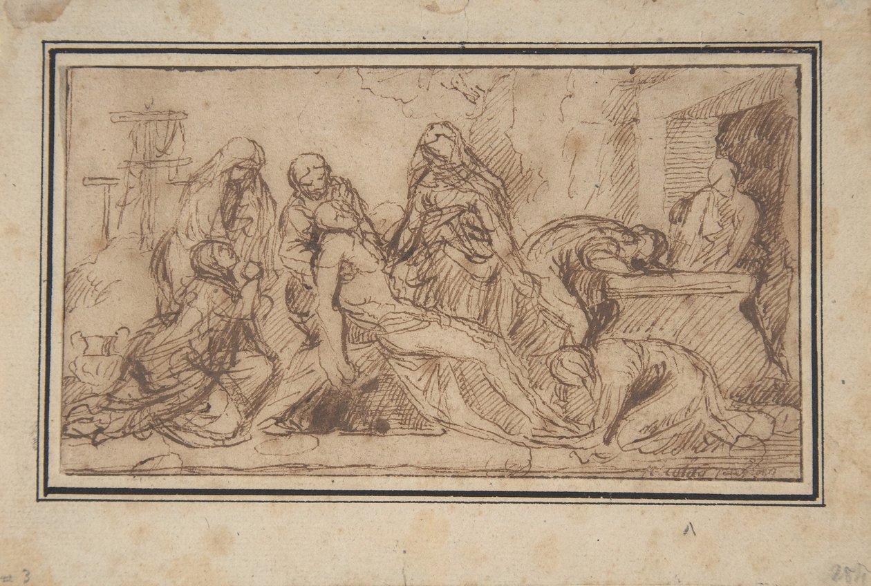 Złożenie do grobu, ok. 1656–57 autorstwa Nicolas Poussin