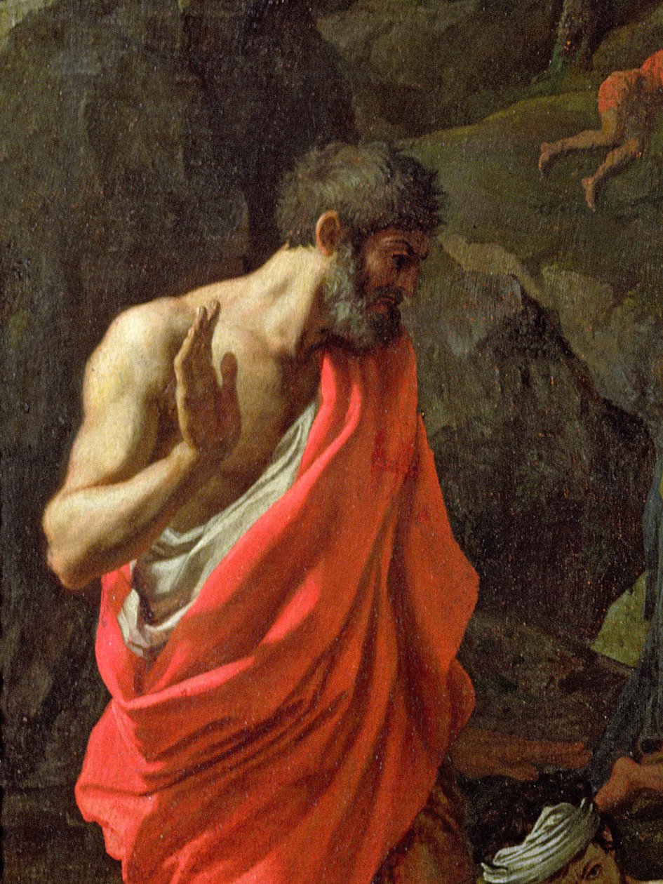 Zbieranie Manny, ok. 1637-9 (szczegóły z 91031) autorstwa Nicolas Poussin