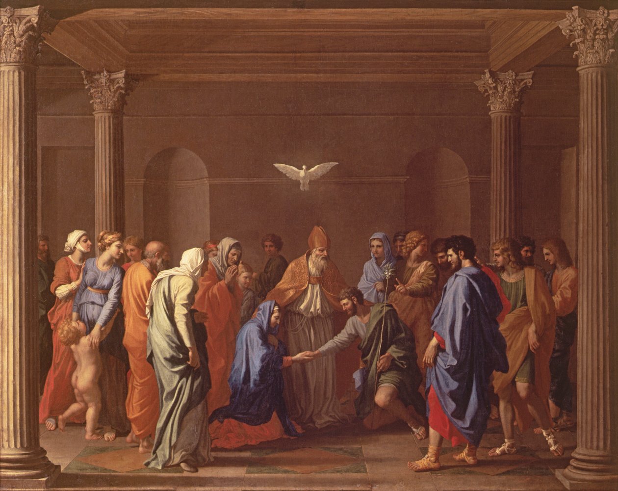 Zaślubiny Dziewicy, ok. 1638-40 autorstwa Nicolas Poussin