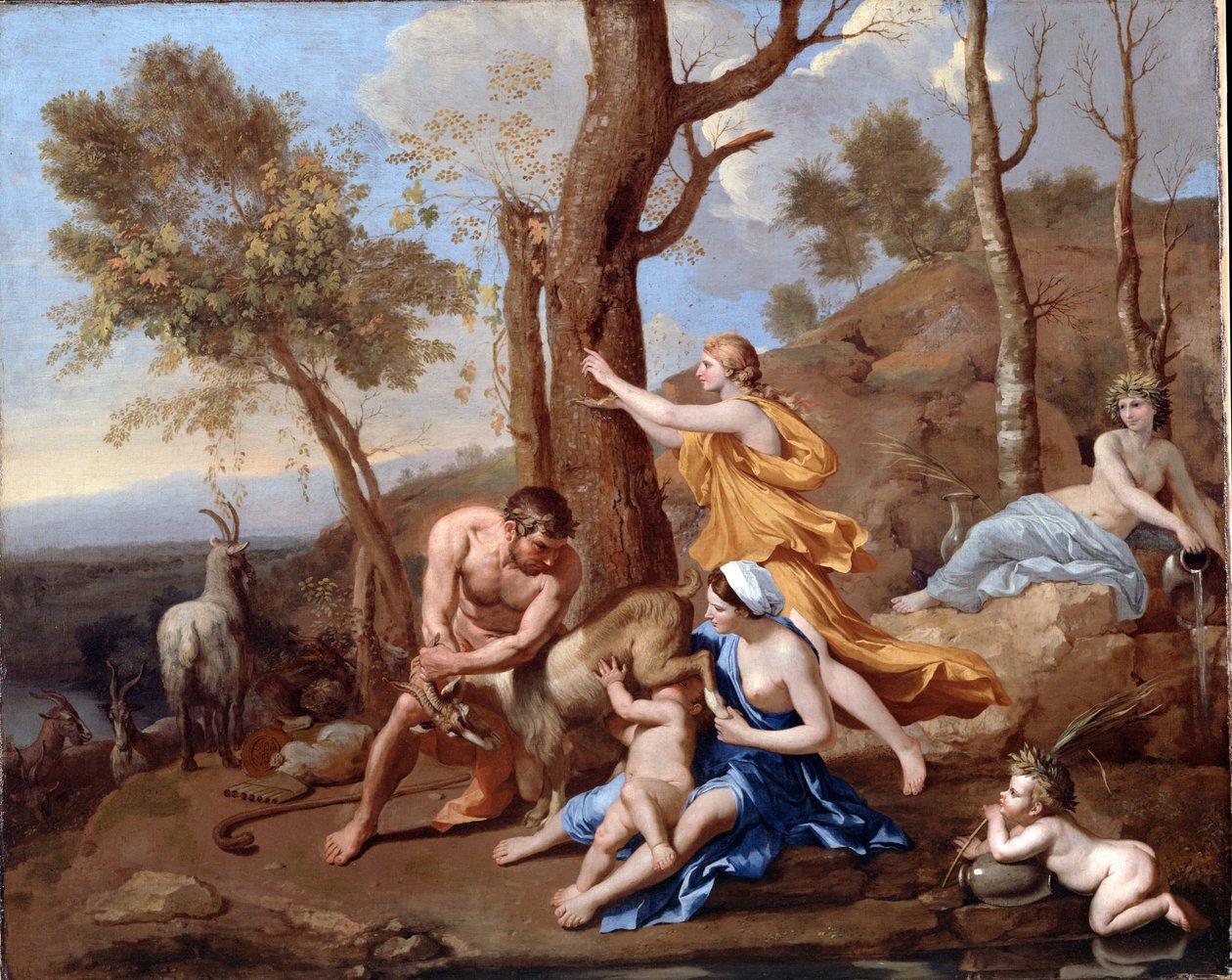 Wychowanie Jowisza autorstwa Nicolas Poussin