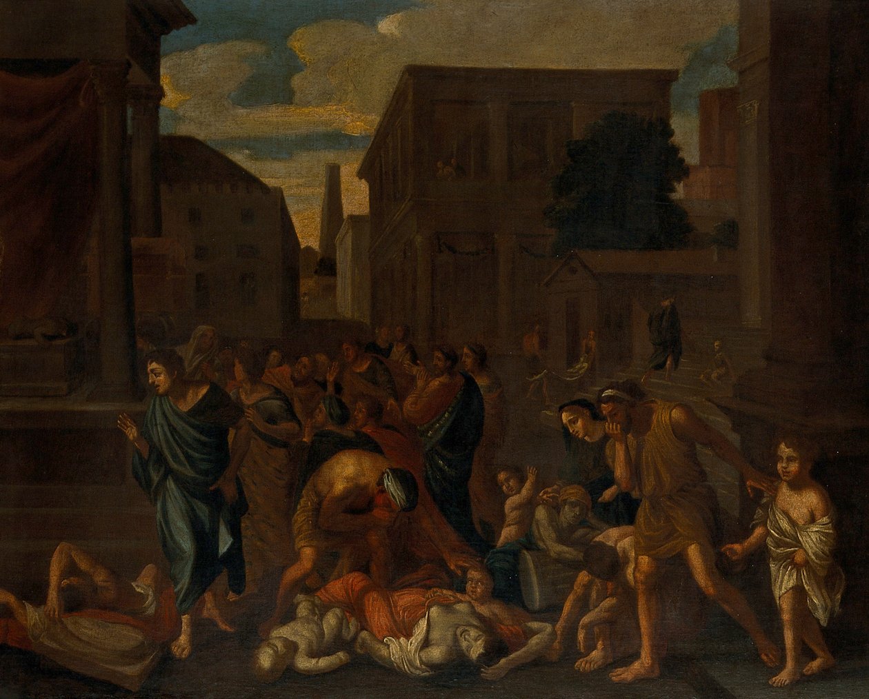 Plaga Filistynów w Aszdodzie autorstwa Nicolas Poussin