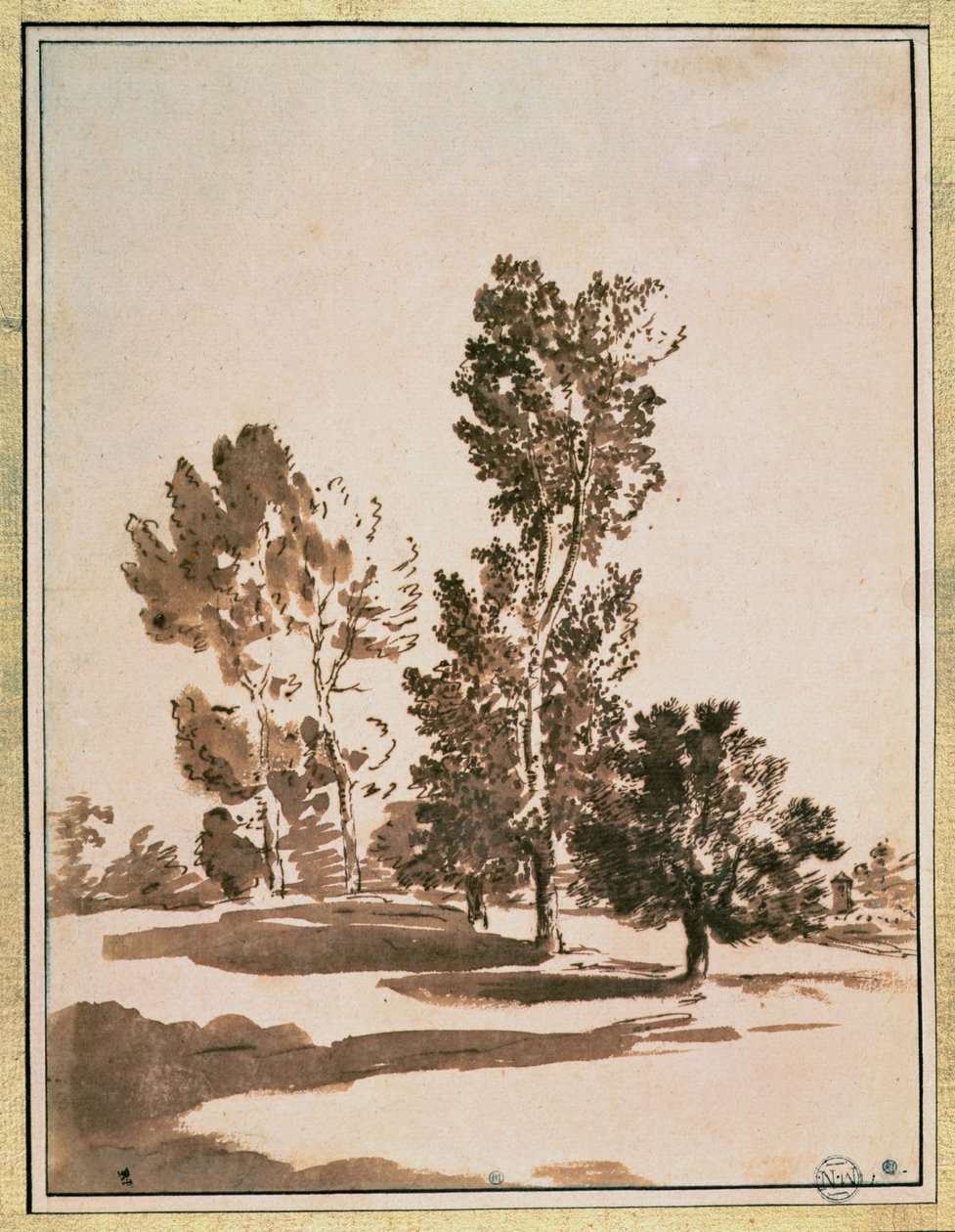 Badanie drzewa autorstwa Nicolas Poussin