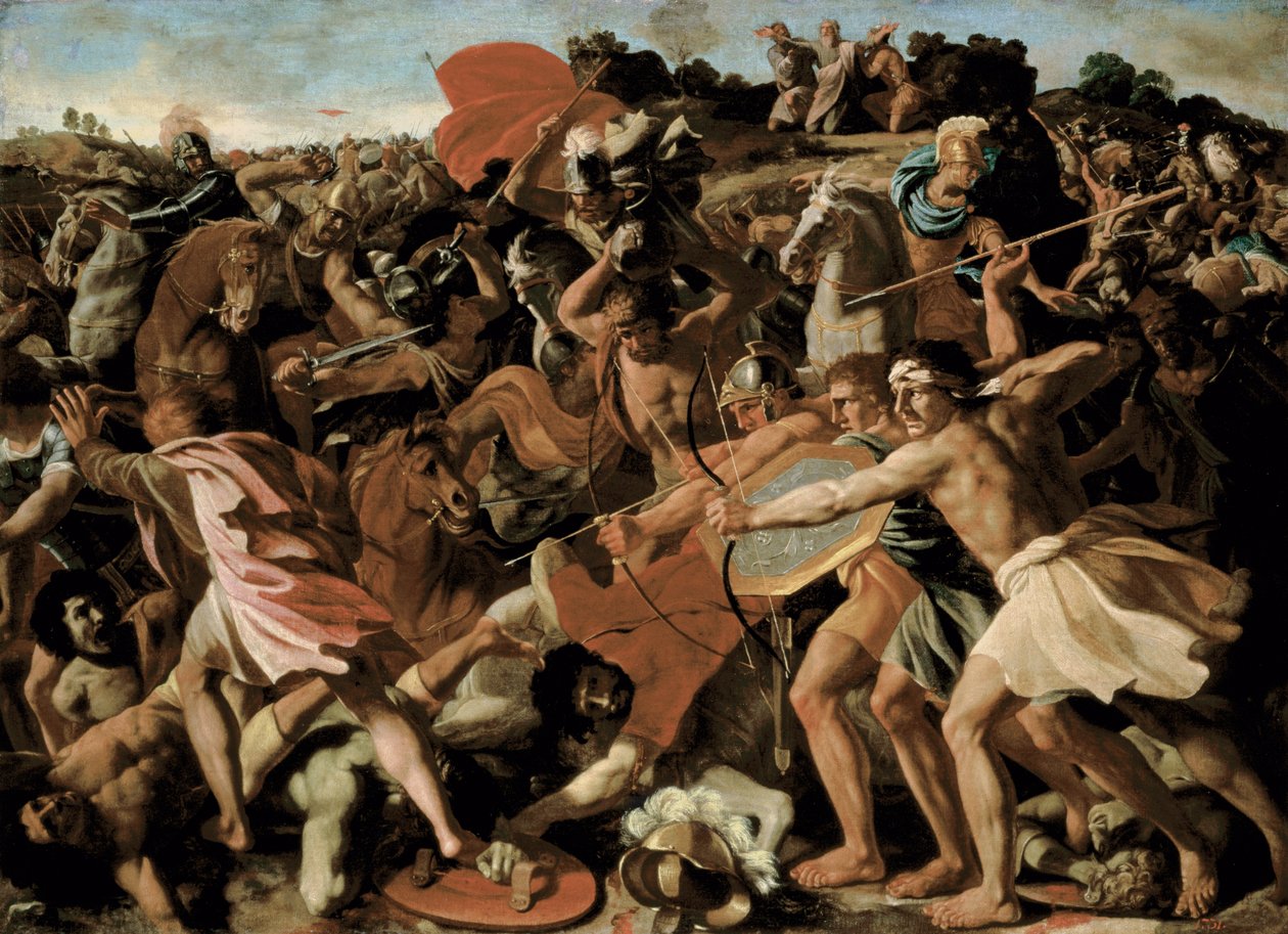 Zwycięstwo Jozuego nad Amalekitami, 1625-6 autorstwa Nicolas Poussin