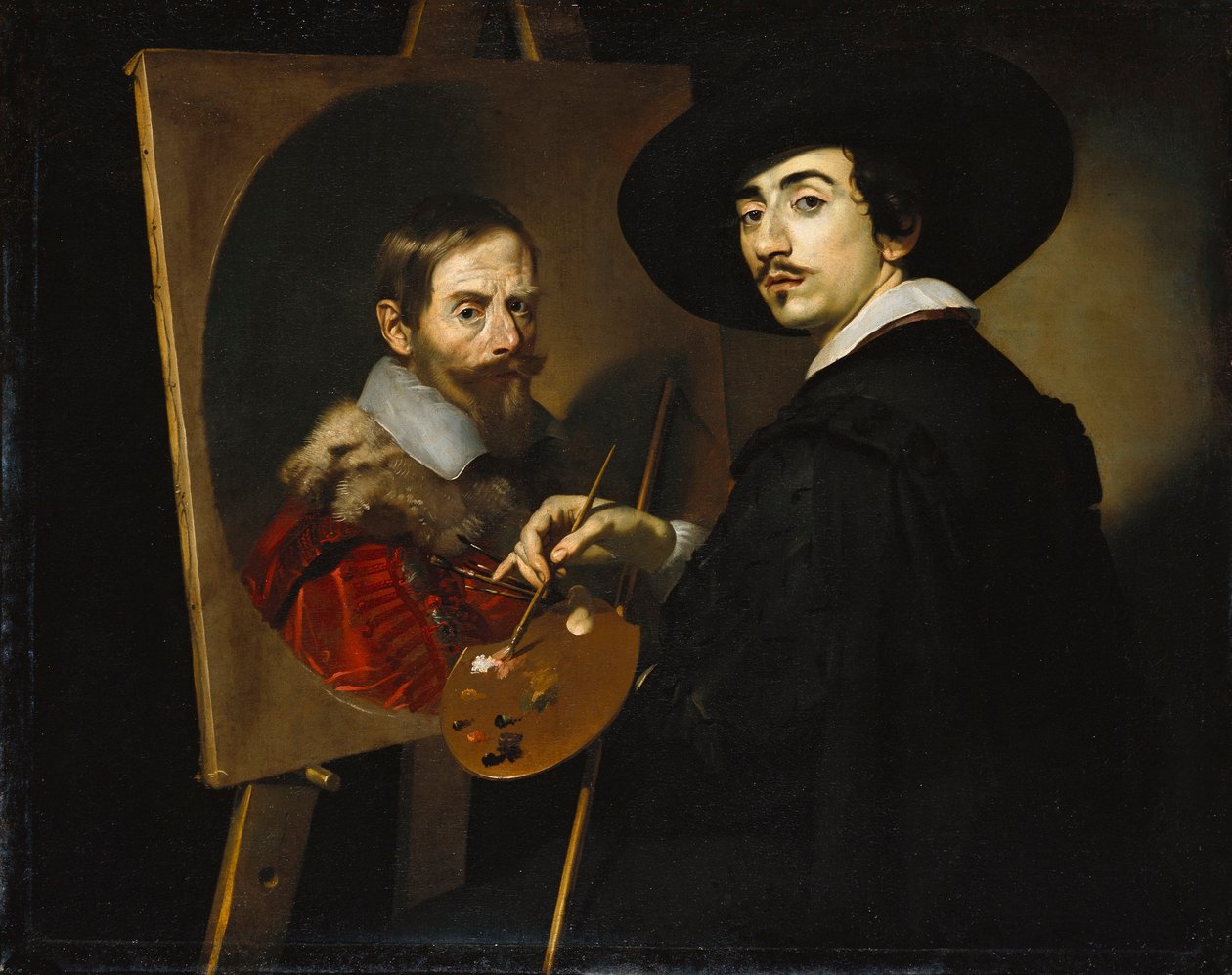 Autoportret ze sztalugą autorstwa Nicolas Regnier