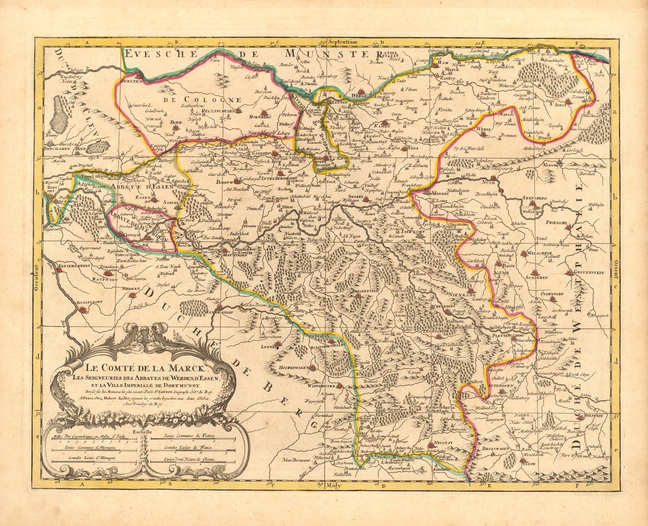 Mapa Hrabstwa Mark, rok 1681 autorstwa Nicolas Sanson