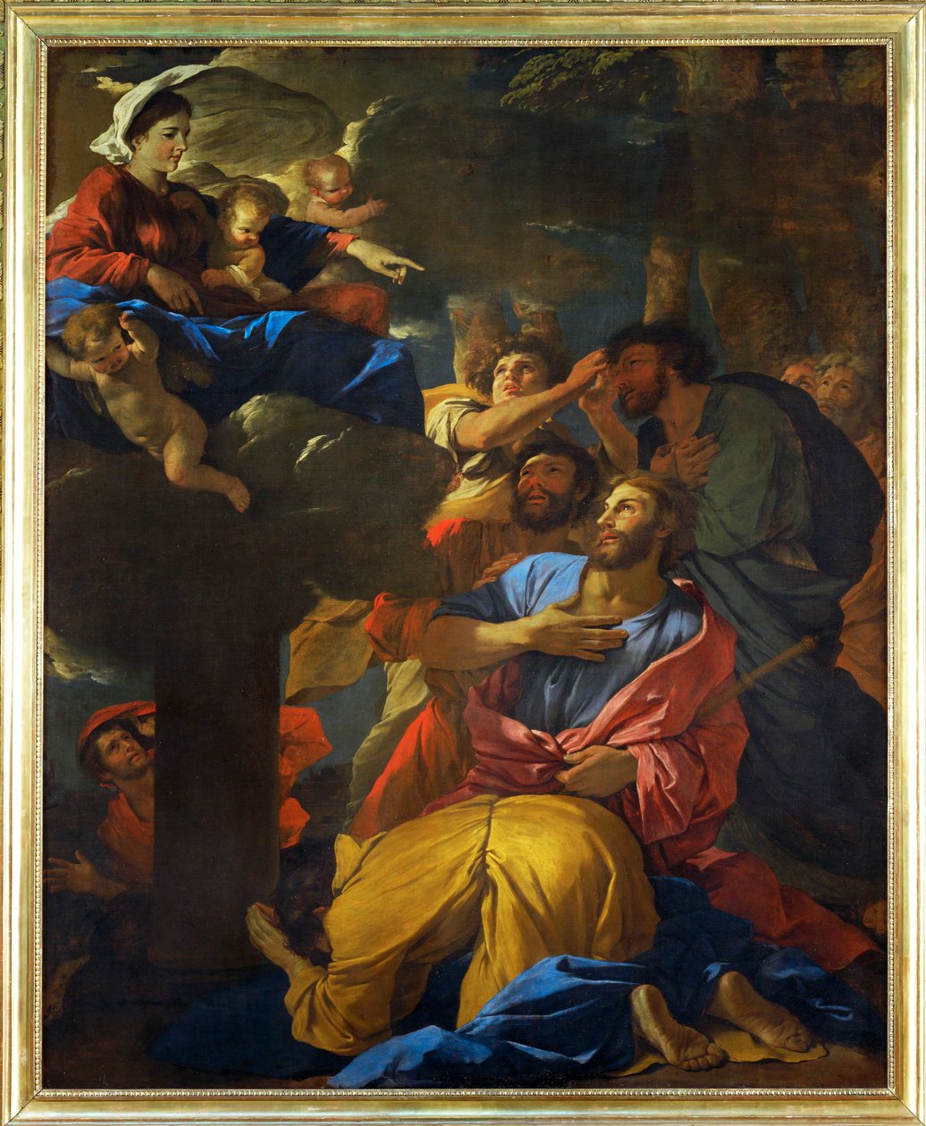 Apparition de la Vierge a Saint Jaques le Majeur - Dziewica ukazuje się świętemu Jakubowi Starszemu; 1629-1630 ... autorstwa Nicolas (attr.to) Poussin