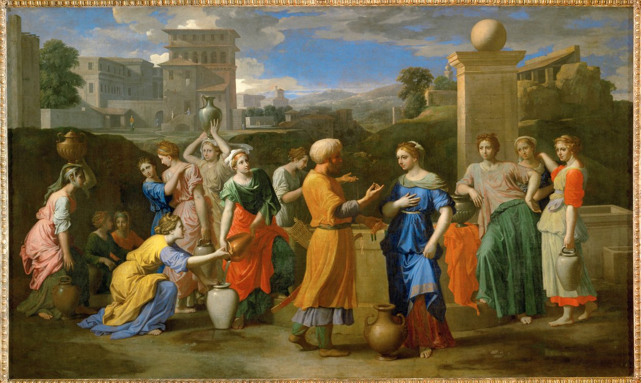 Eliezer i Rebecca ... autorstwa Nicolas (attr.to) Poussin