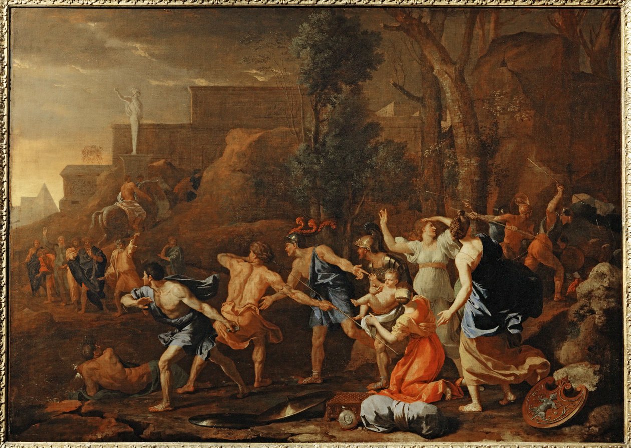 Le jeune Pyrrhus sauve - Młody Pyrrus uratowany ... autorstwa Nicolas (attr.to) Poussin