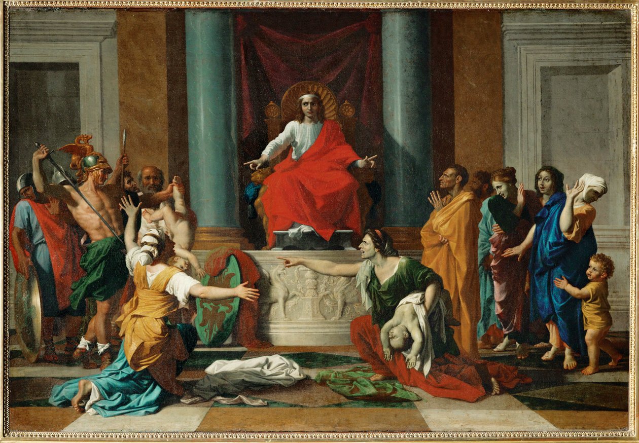 Le jugement de Salomon - wyrok Salomona ... autorstwa Nicolas (attr.to) Poussin