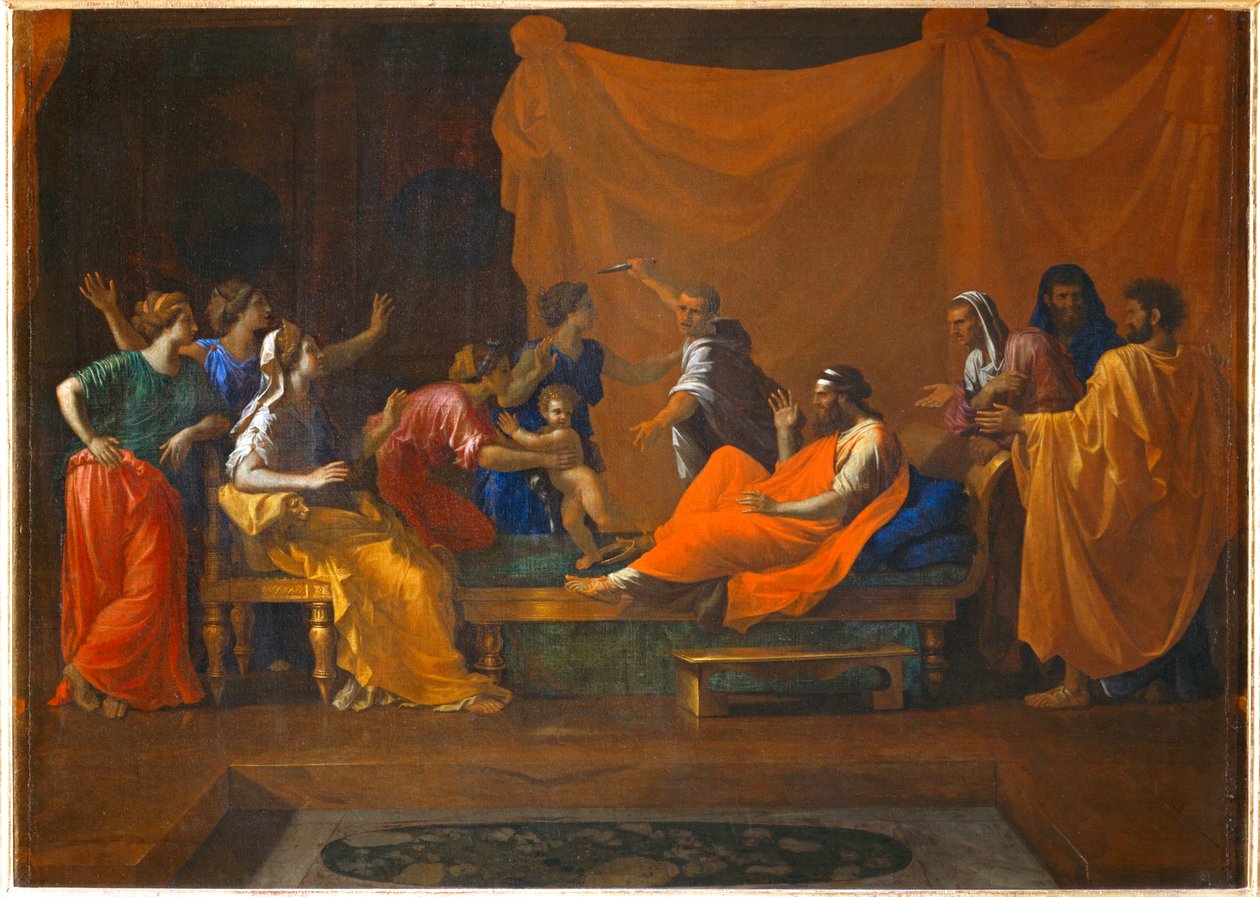 Moise enfant foulant aux pieds la couronne de Pharaon - Niemowlę Mojżesz depcze koronę faraona ... autorstwa Nicolas (attr.to) Poussin