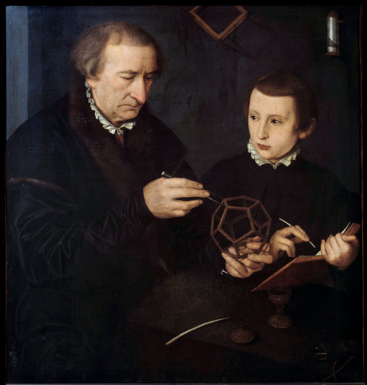 Portret niemieckiego kaligrafa i matematyka Johanna Neudorfera Starego (lub Johana Neudorffera I Starszego autorstwa Nicolas (workshop) Neufchatel
