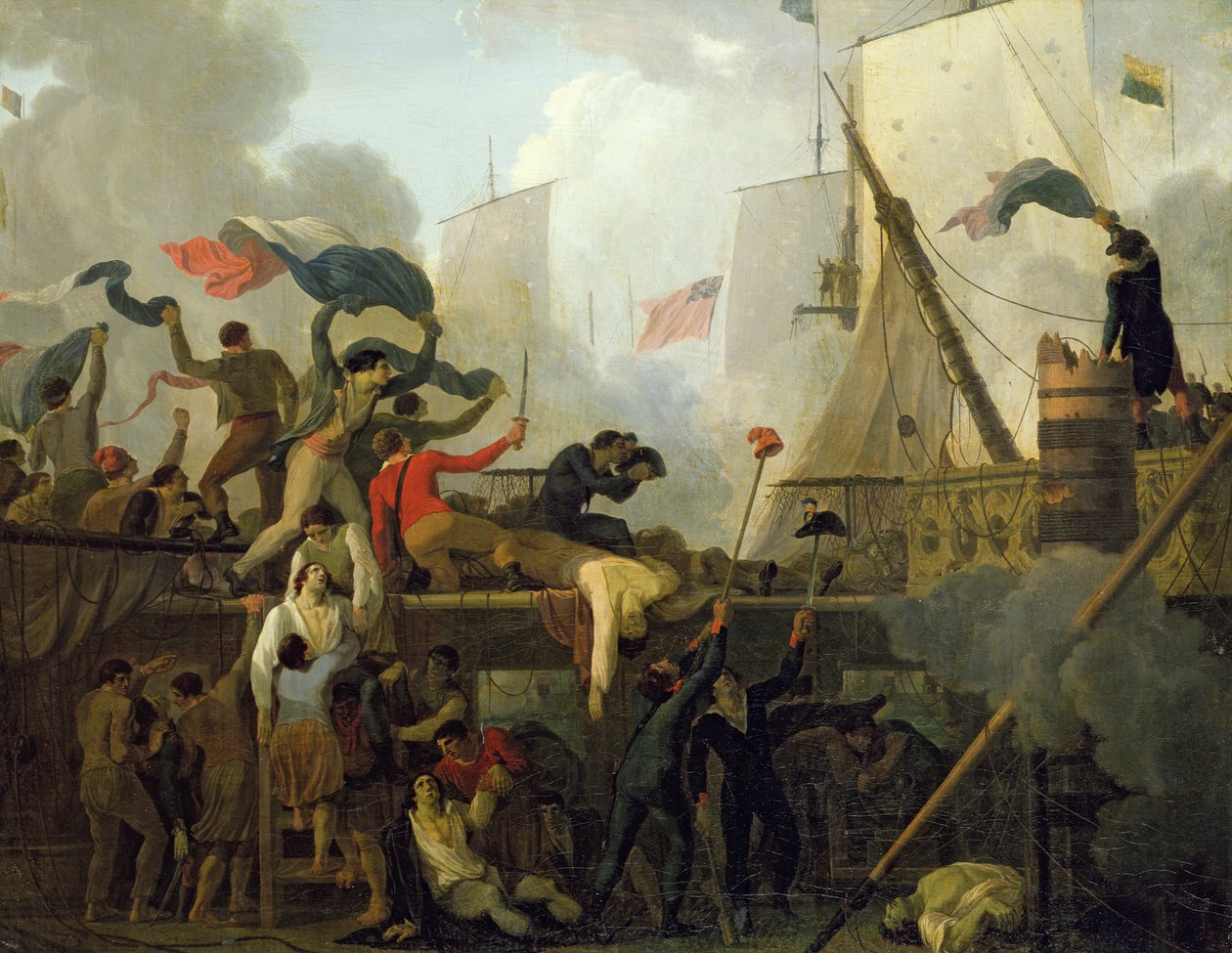 Bohaterstwo załogi „Le Vengeur du Peuple” w bitwie pod Ouessant, 1 czerwca 1794 autorstwa Nicolas Antoine Taunay