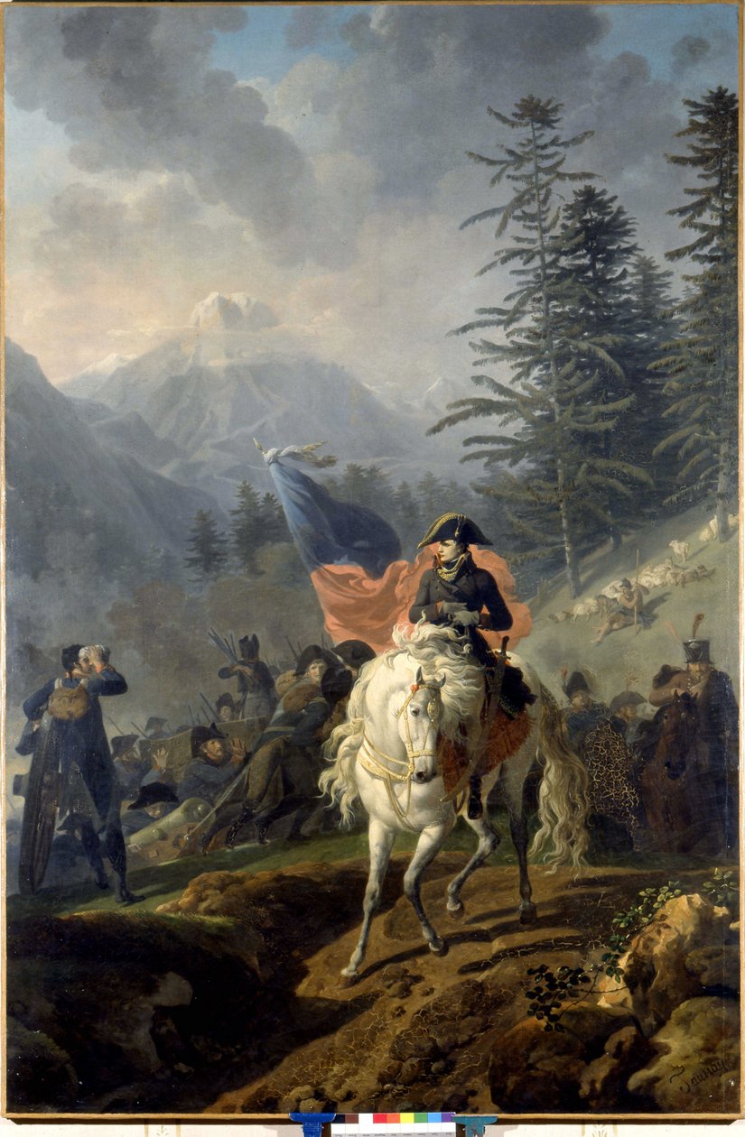 Napoleon Bonaparte przekroczył Col de Saint Bernard - pędzla Nicolas-Antoine Taunay, obraz olejny autorstwa Nicolas Antoine Taunay