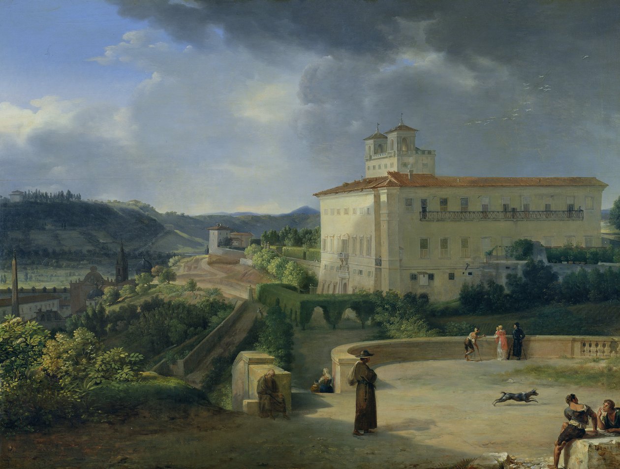 Widok na Villa Medici, Rzym autorstwa Nicolas Antoine Taunay