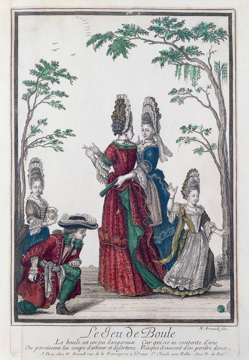 Gra w kręgle (Le Jeu de Boule), koniec XVII w. autorstwa Nicolas Arnoult