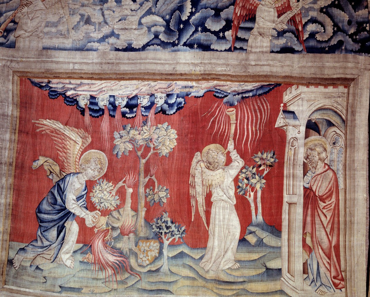 Powieszenie Objawienia (1373-1383), nr. 30: Umarli na ziemi. Gobelin autorstwa Nicolasa Bataille