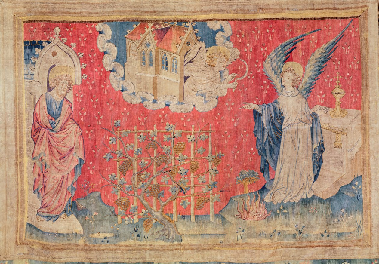 Żniwo potępionych, z apokalipsy gobelinu gniewu, 1373-87 (gobelin) autorstwa Nicolas Bataille