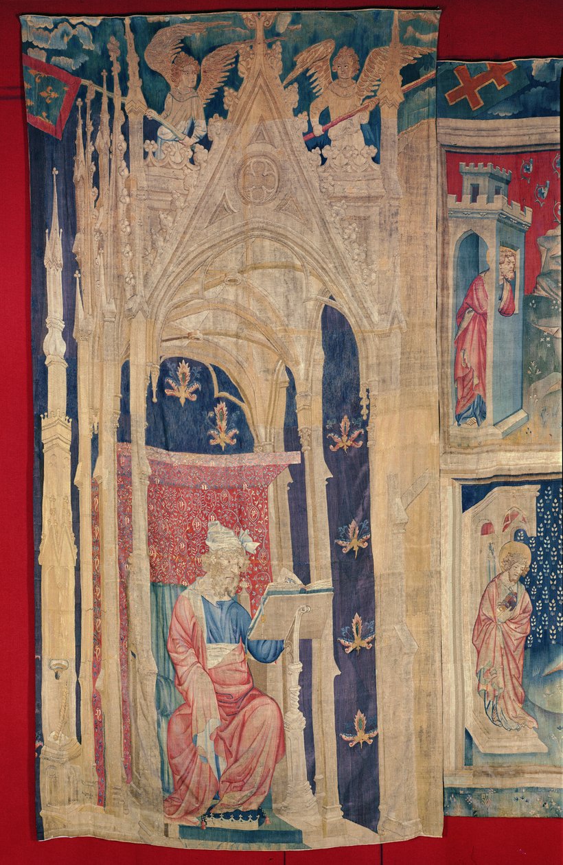 Czytelnik, z Apokalipsy Gobelinu gniewów, 1373-87 (gobelin) autorstwa Nicolas Bataille
