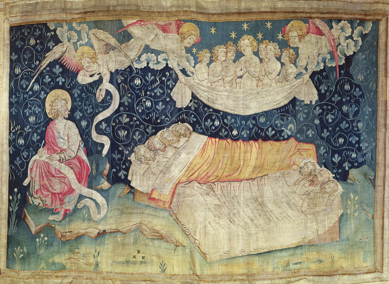 Sen sprawiedliwych, nr 52 z "Apokalipsy Angerskiej", 1373-87 (gobelin) autorstwa Nicolas Bataille
