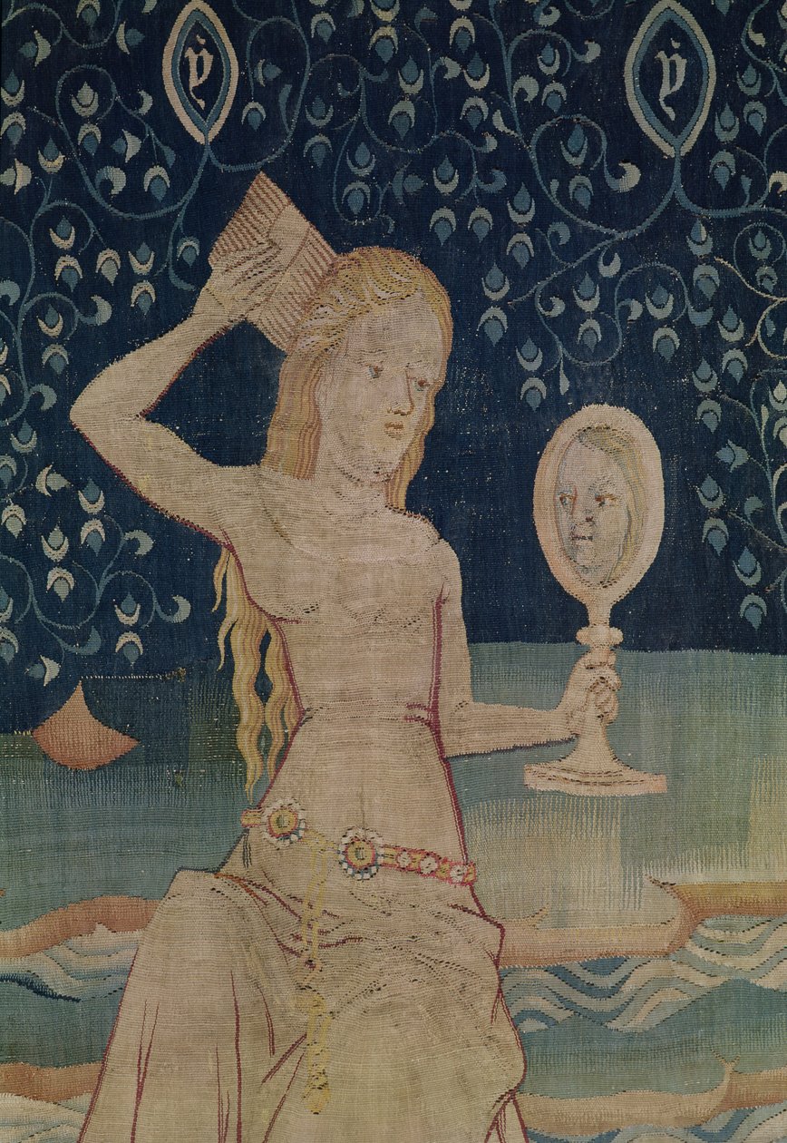 Nierządnica Babilonu, numer 64 z Apokalipsy gniewu, fragment gobelinu z lat 1373-1387 z 181983 autorstwa Nicolas Bataille