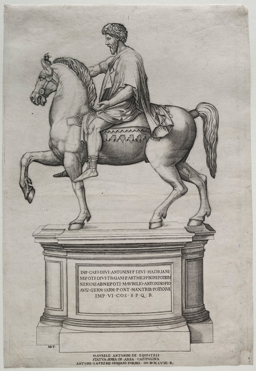 Posąg konny Marka Aureliusza, 1548. autorstwa Nicolas Beatrizet