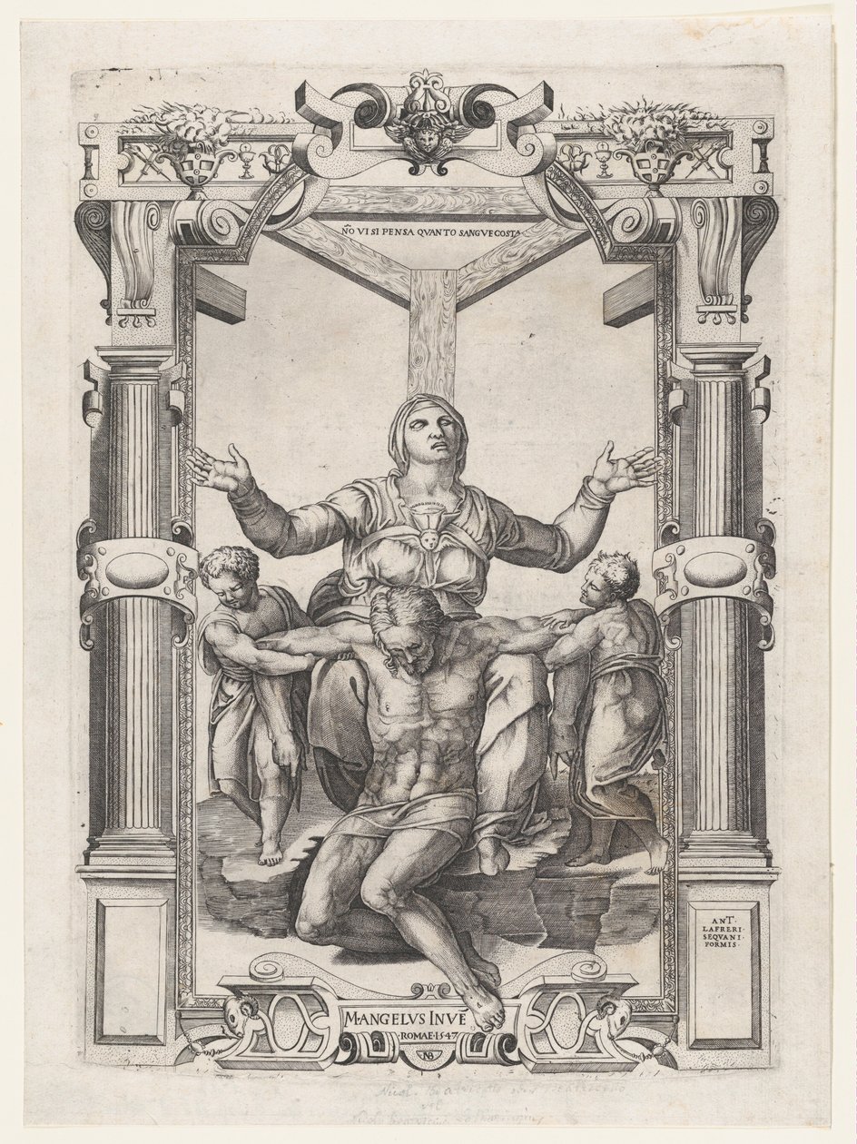 Pieta z Aniołami przed Krzyżem, 1547., 1547. autorstwa Nicolas Beatrizet