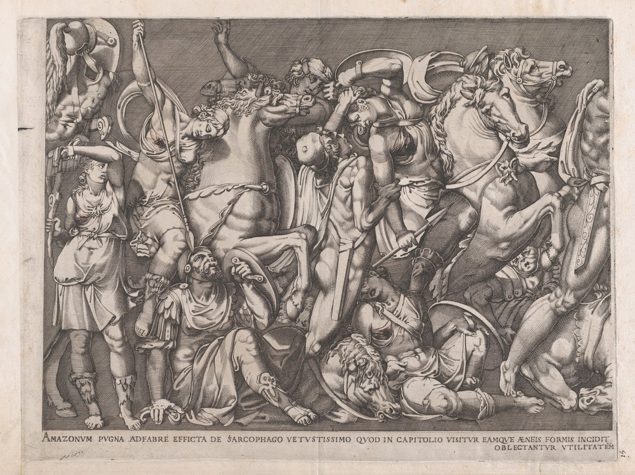 Lustro rzymskiej świetności: Bitwa pod Amazonkami, 1559., 1559. autorstwa Nicolas Beatrizet