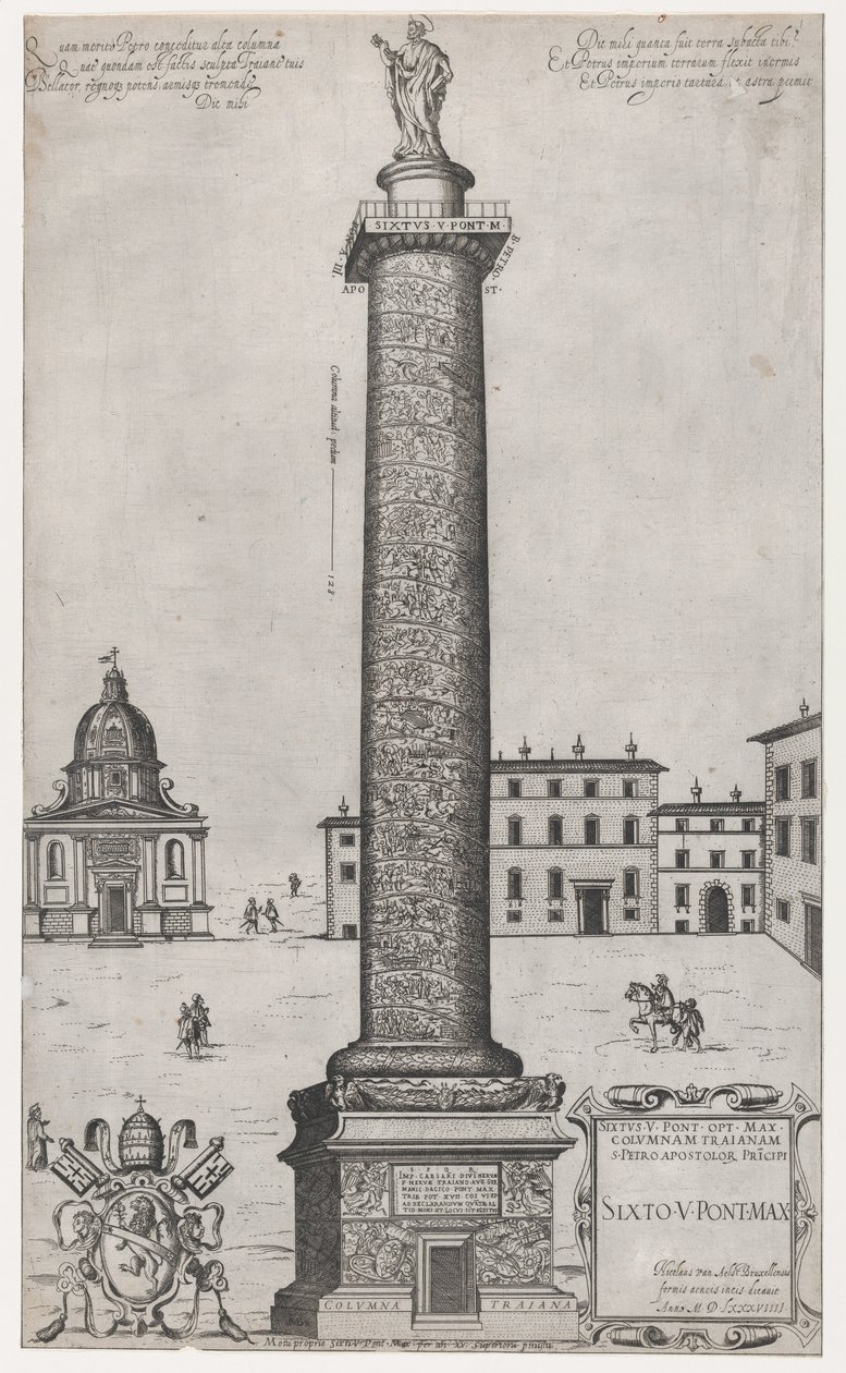 Lustro rzymskiej świetności: Kolumna Trajana, 1589., 1589. autorstwa Nicolas Beatrizet.