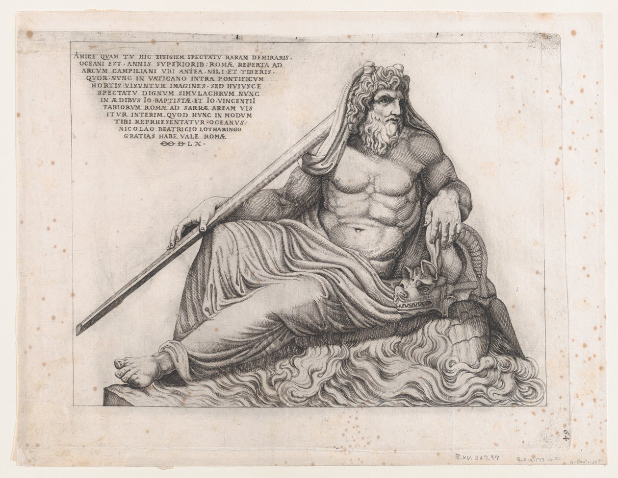 Lustro rzymskiej świetności: Bóg oceanu, 1560., 1560. autorstwa Nicolas Beatrizet