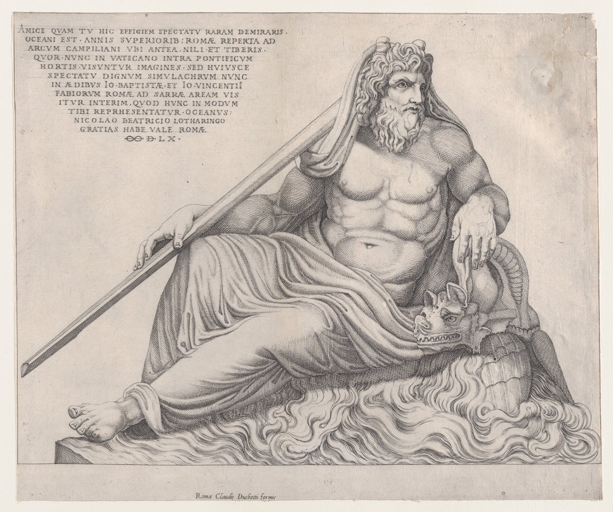 Lustro rzymskiej świetności: Bóg oceanu, 1560., 1560. autorstwa Nicolas Beatrizet