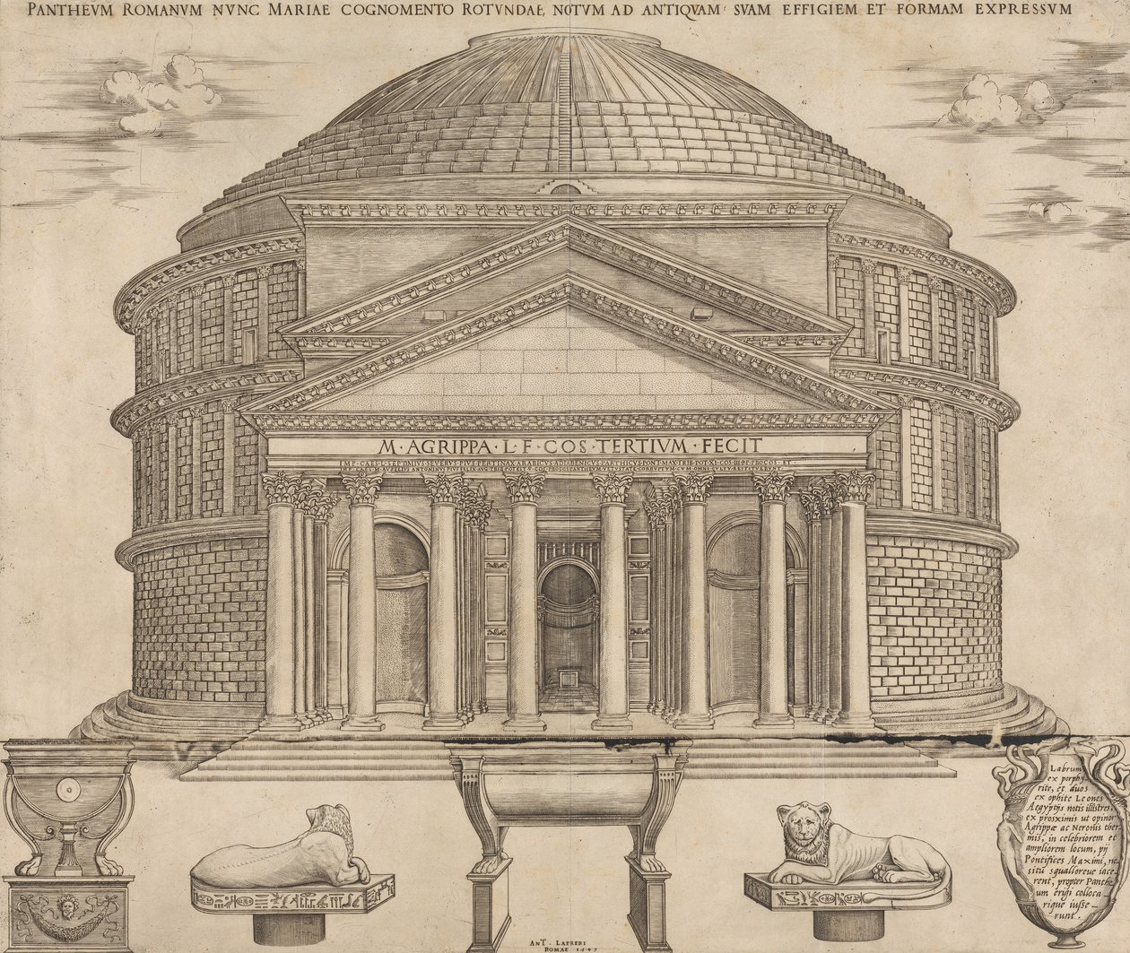 Lustro rzymskiej świetności: Panteon, 1649., 1649. autorstwa Nicolas Beatrizet
