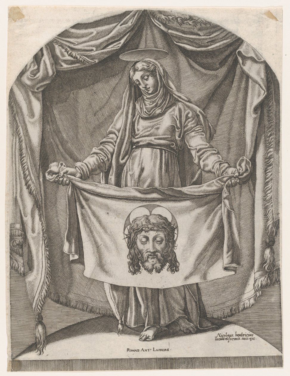 Św. Weronika z Sudarium, według Michała Anioła, 1540-66., 1540-66. autorstwa Nicolas Beatrizet