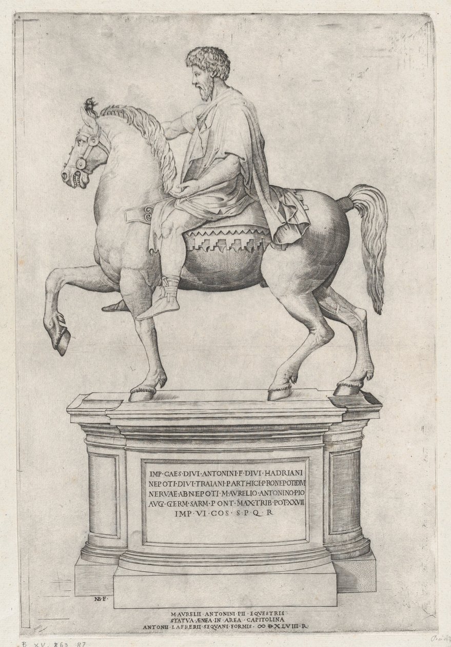 Posąg konny Marka Aureliusza na Kapitolu, 1548., 1548. autorstwa Nicolas Beatrizet