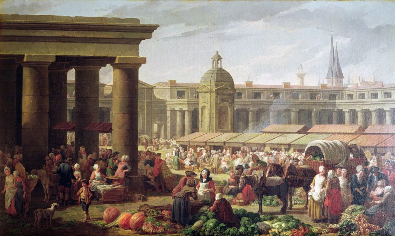 Les Halles, Paryż autorstwa Nicolas Bernard Lepicie
