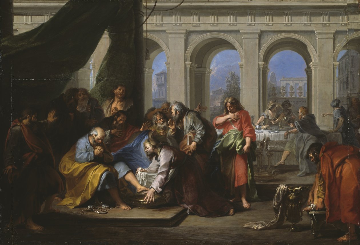 Chrystus umywa nogi swoim uczniom autorstwa Nicolas Bertin