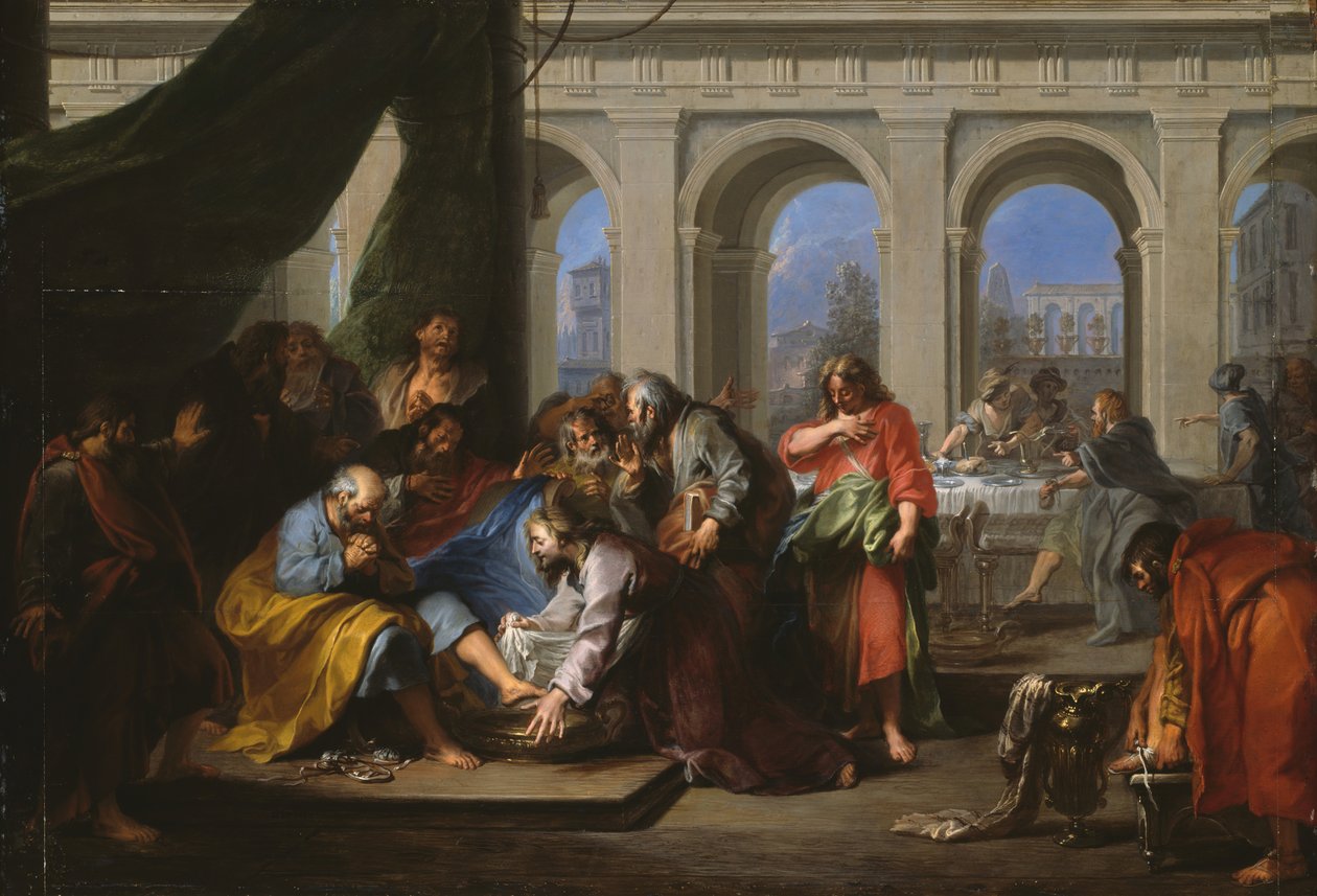 Chrystus myje stopy swoim uczniom, 172030. autorstwa Nicolas Bertin