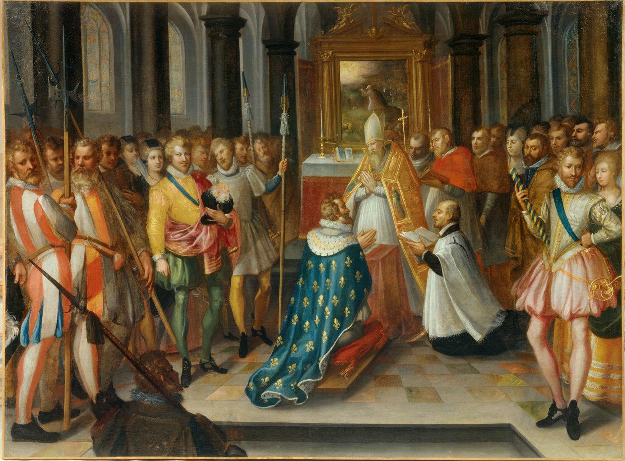Wyrzeczenie Henryka IV króla Francji w Saint Denis 25 lipca autorstwa Nicolas Bollery