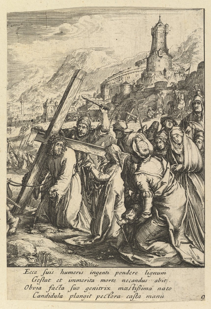 Chrystus dźwigający krzyż, z Męki Pańskiej, połowa XVII wieku. autorstwa Nicolas Cochin