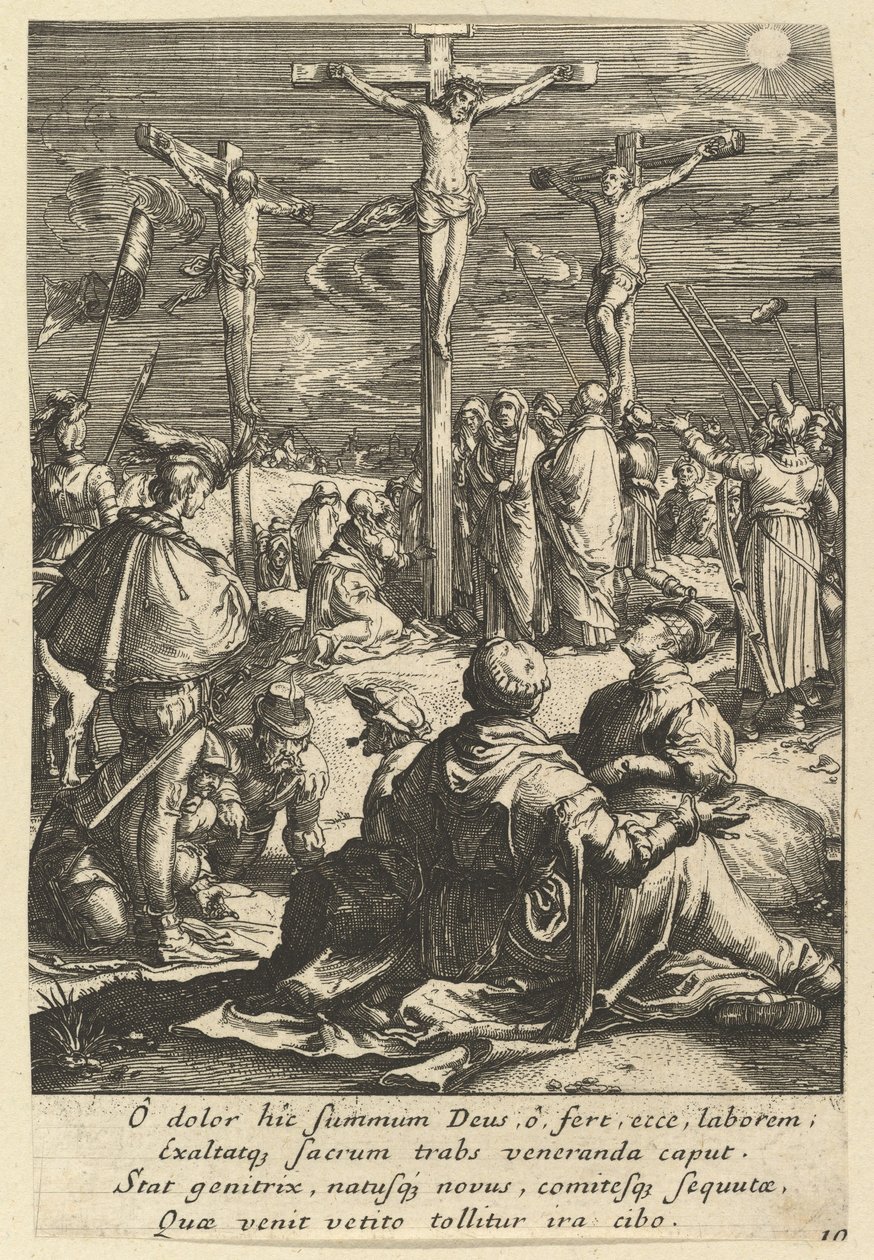 Chrystus na krzyżu, z Męki Pańskiej, połowa XVII wieku. autorstwa Nicolas Cochin