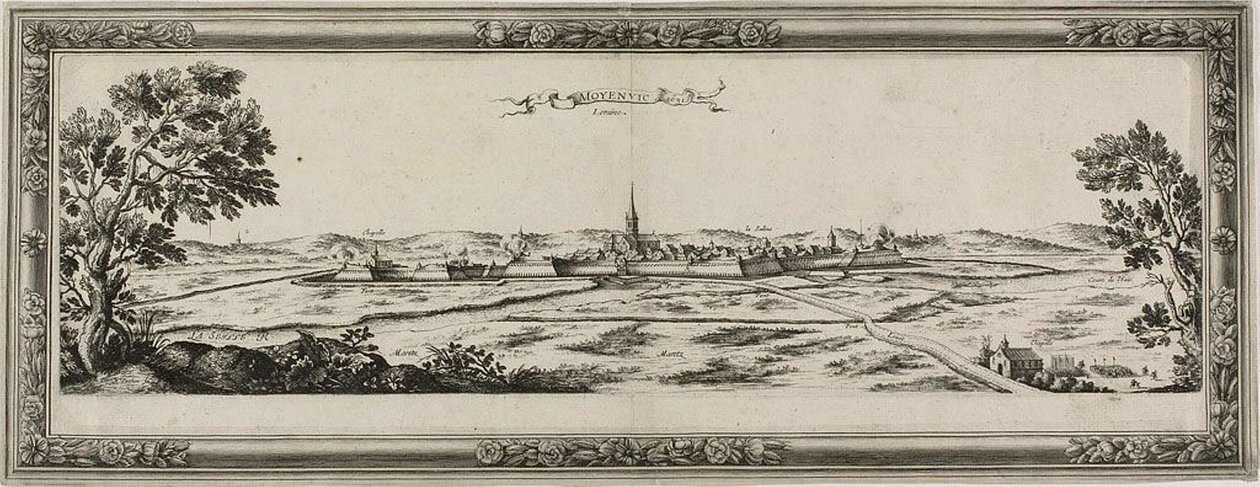 Moyenvic, Lotaryngia, 1631 autorstwa Nicolas Cochin