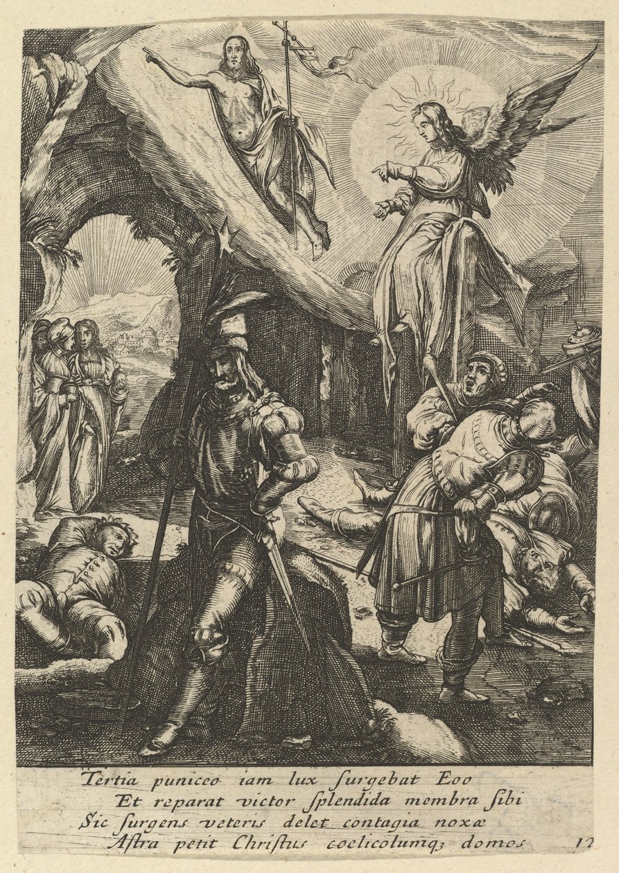 Zmartwychwstanie z Męki Pańskiej, połowa XVII wieku. autorstwa Nicolas Cochin