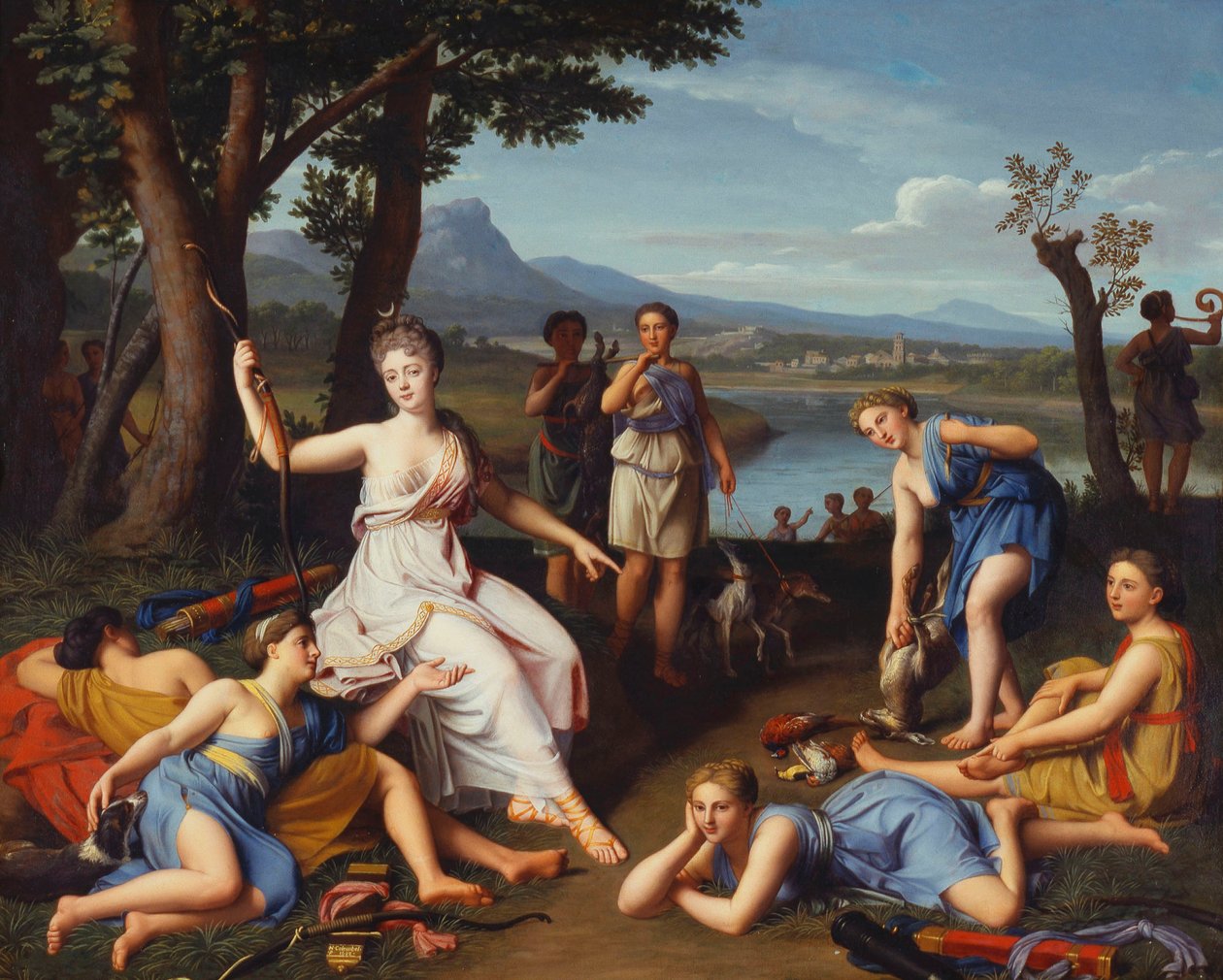 Portret damy jako Diany powracającej z polowania, 1698 autorstwa Nicolas Colombel