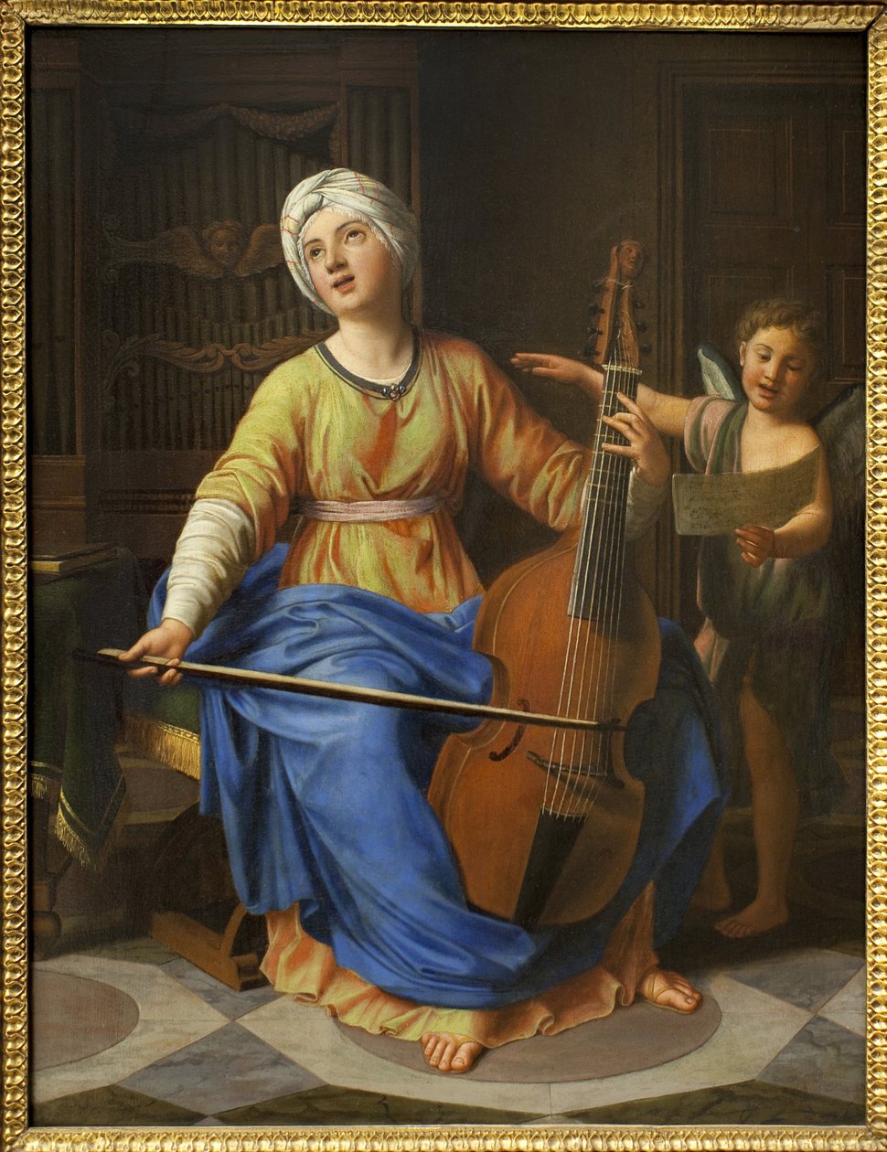 Św. Cecylii. Obraz Nicolasa Colombela (1646-1717), olej na drewnie. Sztuka francuska XVII-XVIII wiek. Musee des Beaux Arts de Rouen. autorstwa Nicolas Colombel