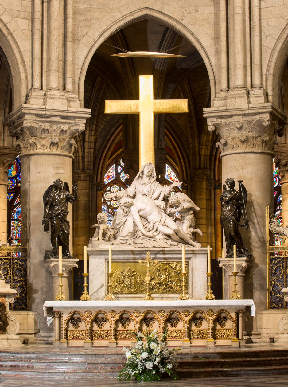 Zstąpienie z krzyża, ołtarz główny, Notre Dame, Paryż, ok. 1695-1705 (marmur) autorstwa Nicolas Coustou