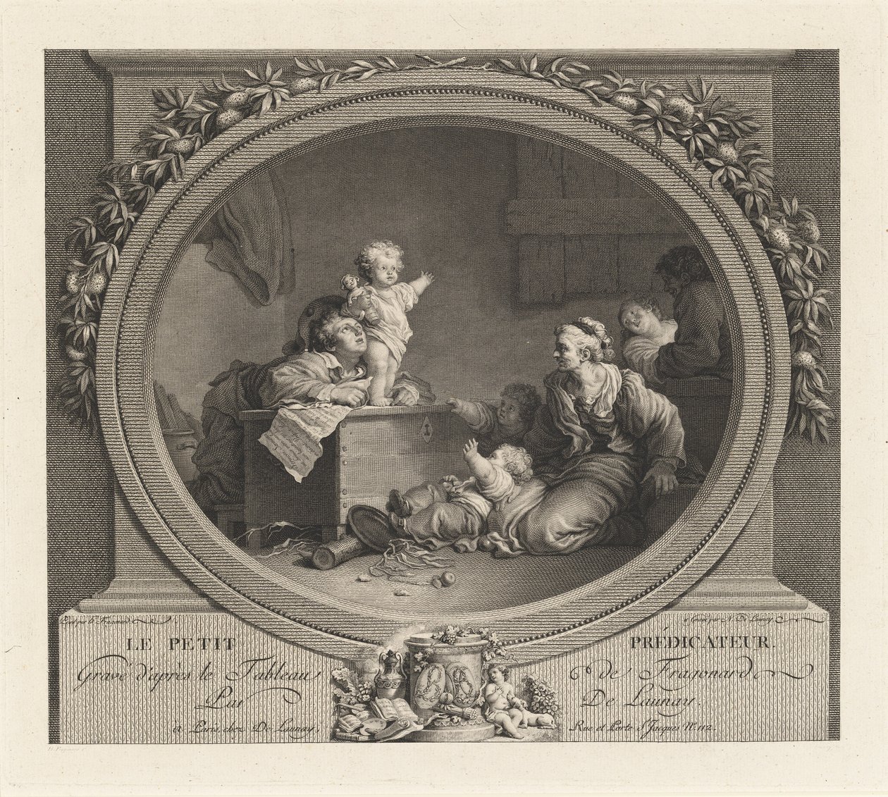 Mały kaznodzieja autorstwa Nicolas Delaunay after Jean Honoré Fragonard